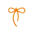 Gepolijste feloranje metalen strik hanger accessoire met een getextureerd spiraal oppervlak - Donkeroranje