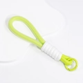 Handmade neon green woven lanyard strap with metal spring hook for phone and keys - Fruit Green