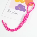 Handmade bright pink reflective braided keychain lanyard for backpacks and bags - Rose Red