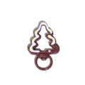 Connecteur anneau ressort sapin de Noël marron avec pois blancs pour porte-clés - Line Style Dark Coffee