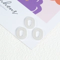 Three translucent white oval acrylic chain links for DIY jewelry making on white background - Jelly Style / 19*14mm / White