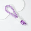 Handmade purple woven lanyard with metal spring ring for phone or bag charm DIY - Dark Purple