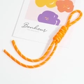 Bright orange reflective hand-woven paracord keychain with knot detail for backpacks - Dark Orange