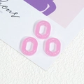 Three pink acrylic frosted oval chain links for DIY jewelry and accessory making - Jelly Style / 19*14mm / Pink