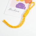 Handmade bright yellow braided lanyard with white stitching for keys and phone bags - Light Orange