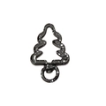 Anneau ressort sapin de Noël noir avec mouchetures blanches pour porte-clés DIY - Flocon De Neige À Pois Noir