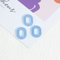 Three light blue translucent acrylic oval frosted chain links for DIY jewelry making - Jelly Style / 19*14mm / Blue