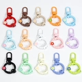 Colorful floral spring gate ring set with fifteen vibrant keychain connector variants - Random Color