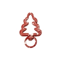 Boucle anneau ressort sapin de Noël rouge avec motif flocons pour porte-clés DIY - Motif Flocon De Neige Rouge Vif