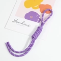 Handwoven purple and white paracord keychain strap with durable spiral knot design - Light Purple