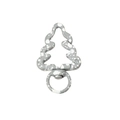 Mousqueton de Noël en forme de sapin gris avec motif à motif à pois blancs élégant - Motif Flocon De Neige Gris