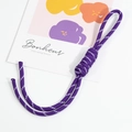 Handmade woven purple lanyard with white accents for keychains and bags - Dark Purple