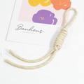 Handmade beige braided cord keychain with decorative knot and loop for bags and phones - Milk Tea