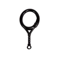 Matte black tennis racket spring buckle alloy keyring accessory for DIY crafts - Black