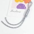 Grey woven paracord lanyard with reflective white dots and a heavy-duty knotted loop - Light Gray