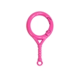 Pink tennis racket shaped spring snap hook carabiner keychain for DIY bag accessories - Rose Red