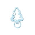 Anneau ressort en forme de sapin bleu clair avec texture neige pour porte-clés DIY - Motif Flocon De Neige Bleu Clair