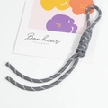Handmade gray woven lanyard with reflective white patterns for keys and phone DIY - Dark Gray