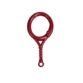 Deep red tennis racket shape alloy spring ring buckle for DIY keychain and bag accessories - Ancorra Red