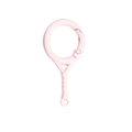 Pink tennis racket spring clasp keychain accessory for DIY bags and sports-themed crafts - Light Pink