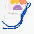 Deep blue handmade braided lanyard with white stitching for keys and backpacks - Sapphire Blue