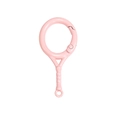 Pink tennis racket spring buckle keychain diy alloy accessory for bags and keys - Light Pink