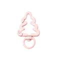 Anneau ressort en forme de sapin de Noël rose avec finition métallique et paillettes - Motif À Pois Flocons De Neige Rose Clair