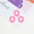 Tre connettori ad anello in acrilico rosa opaco per gioielli fai da te e portachiavi - Stile Satinato / 19*14mm / Rosa