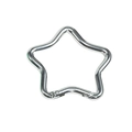 Star shaped silver polished metal keyring with spring clip for DIY jewelry - Star / Silver