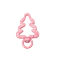 Anneau ressort en forme de sapin rose avec pois blancs pour porte-clés DIY - Motif À Pois Flocons De Neige Couleur Pêche