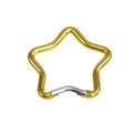 Star-shaped spring ring keychain DIY accessory in golden metal finish with silver clasp - Star / Yellow