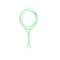 Mint green tennis racket pendant with circular spring ring connector in matte finish - Milky Green