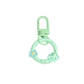 Light green spring ring clasp with floral charm for DIY keychain and bag accessories - Milky Green