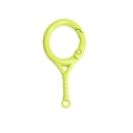 Grass green tennis racket shaped alloy spring buckle keychain accessory with textured handle - Fruit Green