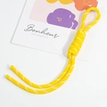 Handwoven bright yellow and white braided lanyard for backpacks and keychains - Yellow