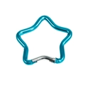 Star-shaped spring ring keychain DIY accessory in vibrant electroplated cyan blue - Star / Sky Blue