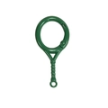 Dark green tennis racket spring clasp alloy keychain accessory with a textured handle - Dark Green