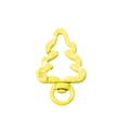 Boucle sapin de Noël jaune à pois blancs avec base pivotante à 360 degrés pour sac - Flocon De Neige À Pois Jaune