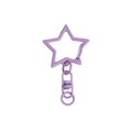 Lavender purple star shaped metal carabiner clip with lobster clasp for DIY keychain - Lacquered - Purple