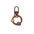 Coffee brown flower spring ring clasp with sunflower charm for DIY keychains - Dark Coffee