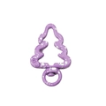 Anneau ressort en forme de sapin violet avec éclaboussures blanches pour porte-clés - Motif Flocon De Neige Violet
