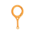 Orange tennis racket spring buckle carabiner DIY accessory with a polished metal finish - Orange