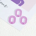 Tre anelli ovali in acrilico satinato viola traslucido per accessori di catene fai-da-te - Stile Satinato / 19*14mm / Viola