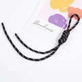 Handmade black woven keychain lanyard with white dot patterns and artistic gift card - Black