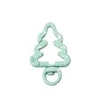 Porte-clés sapin de Noël en métal vert avec anneau à ressort et effet de neige mouchetée - Motif À Pois Flocons De Neige Vert Émeraude