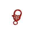 Chiusura a moschettone a cuore rosso con cristalli per accessori portachiavi fai-da-te - Grande Rosso-Con Strass