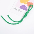 Handmade neon green woven lanyard with white dotted texture and durable loop - Verdant