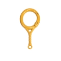 Tennis racket spring snap hook key ring in matte yellow finish for DIY projects - Khaki/Earth Yellow