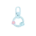 Light blue flower spring ring gate buckle with pink floral charm for DIY keychain making - Aqua Blue