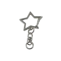 Silver star-shaped metal keychain clasp with spring ring connector for DIY crafts - White K/Silver